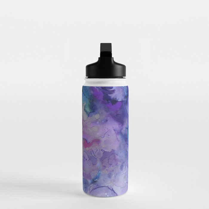 Abstract Colorful Purple Watercolor Water Bottle Gallery Image 3