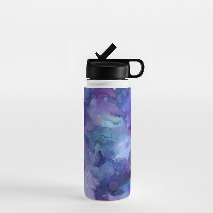 Abstract Colorful Purple Watercolor Water Bottle Gallery Image 1