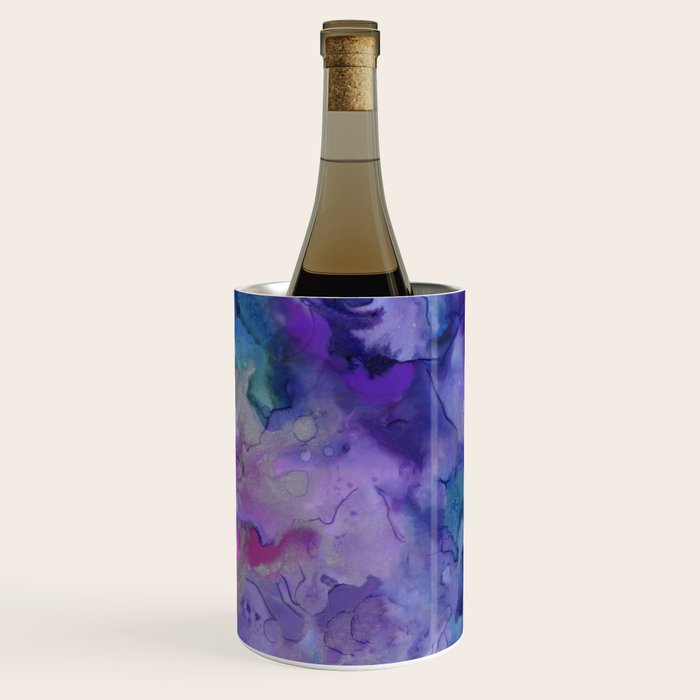 Abstract Colorful Purple Watercolor Wine Chiller Gallery Image 2