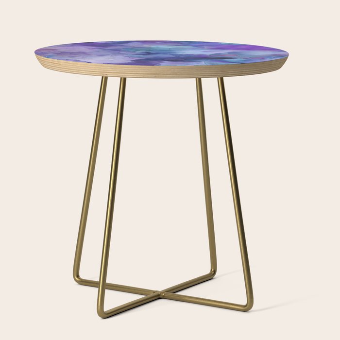 Abstract Colorful Purple Watercolor Side Table Gallery Image 1