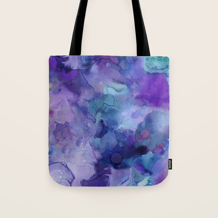 Abstract Colorful Purple Watercolor Tote Bag Gallery Image 1