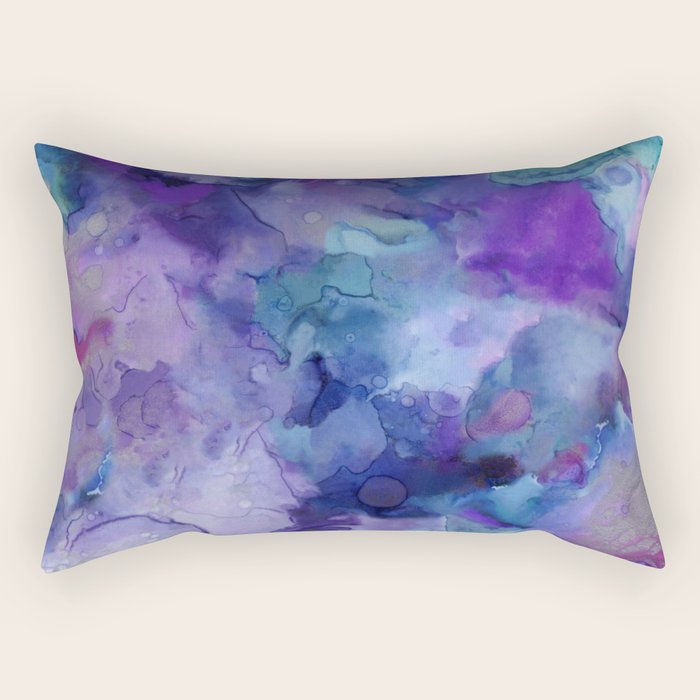 Abstract Colorful Purple Watercolor Rectangular Pillow Gallery Image 2