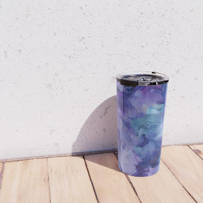 Abstract Colorful Purple Watercolor Travel Mug Gallery Image 4