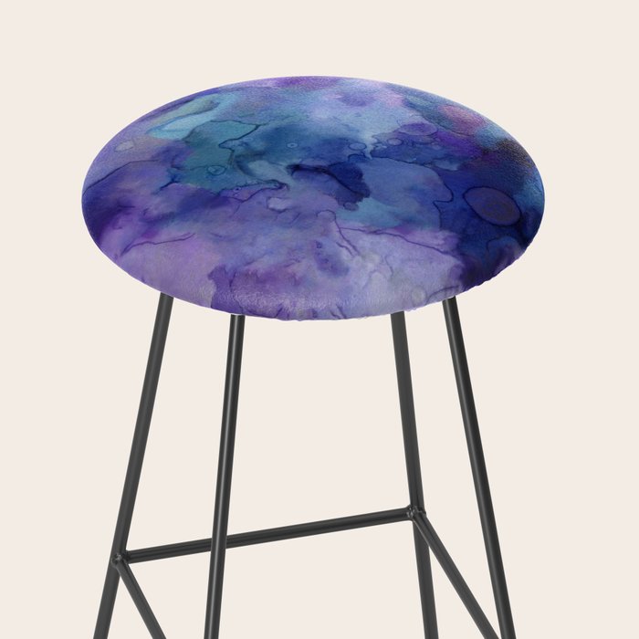 Abstract Colorful Purple Watercolor Stool Gallery Image 2