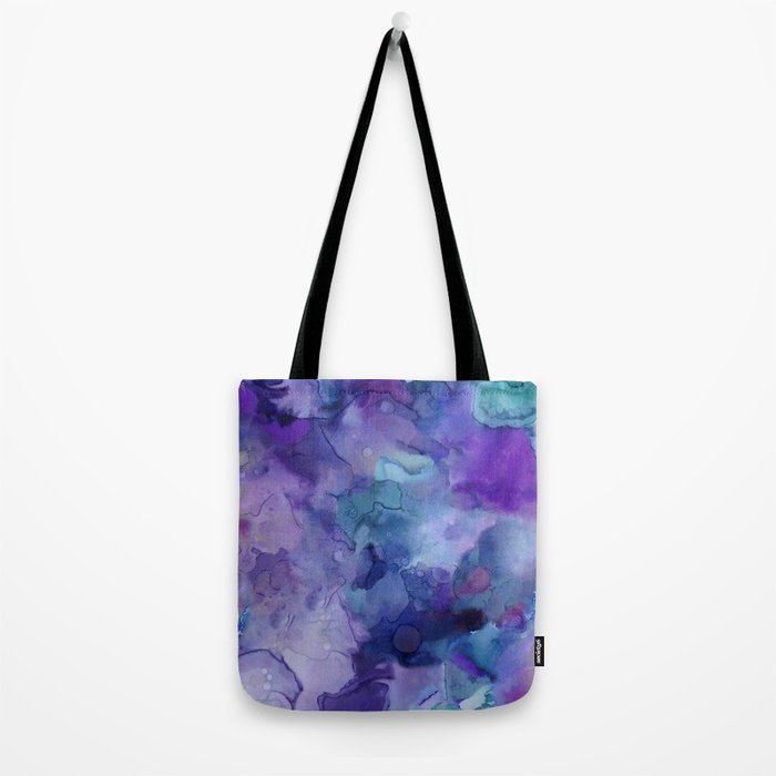 Abstract Colorful Purple Watercolor Tote Bag Gallery Image 2