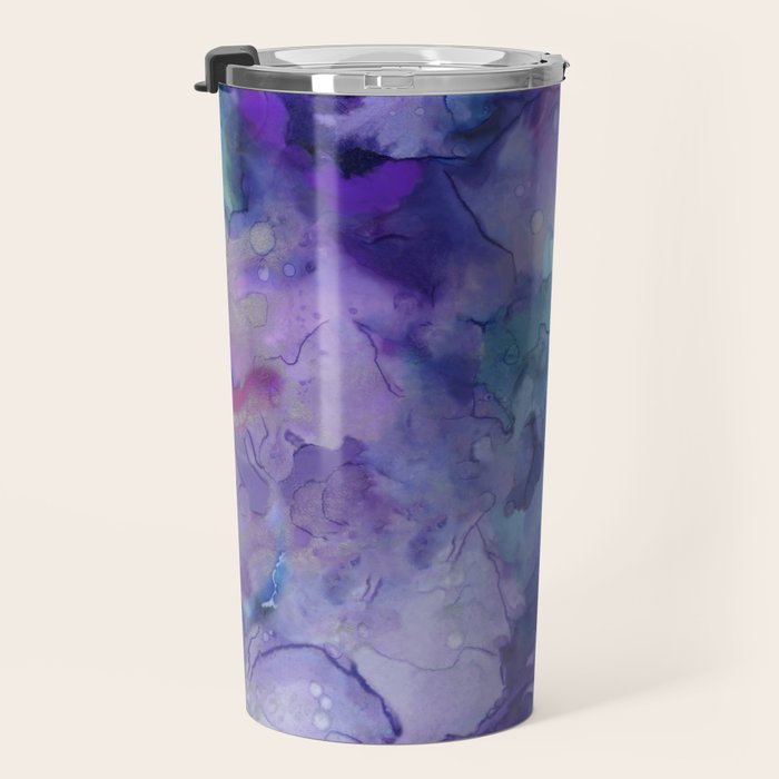 Abstract Colorful Purple Watercolor Travel Mug Gallery Image 3