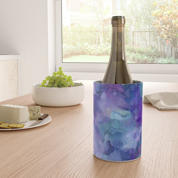 Abstract Colorful Purple Watercolor Wine Chiller Gallery Image 4