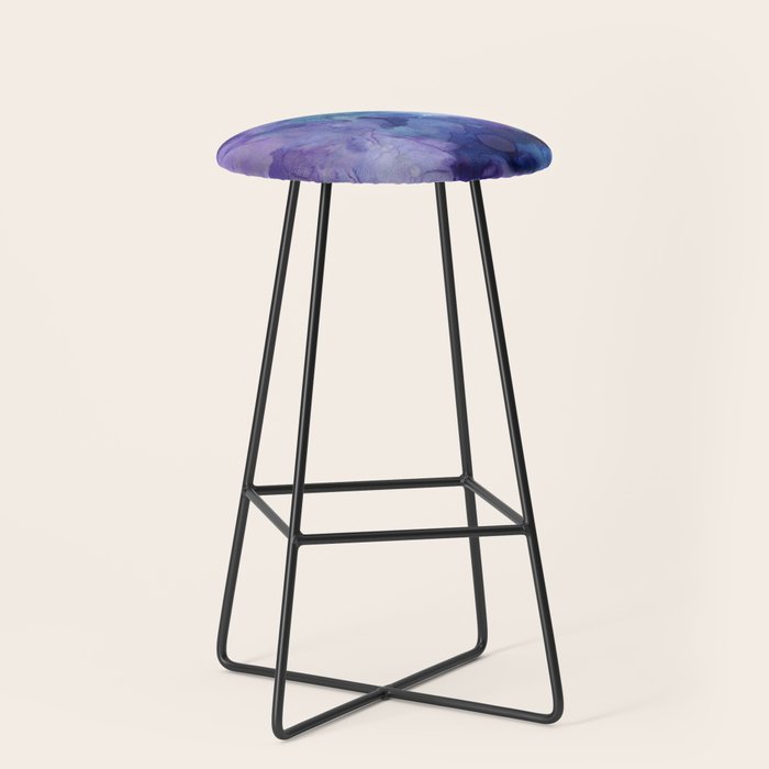 Abstract Colorful Purple Watercolor Stool Gallery Image 1