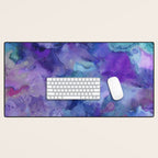 Abstract Colorful Purple Watercolor Desk Mat Gallery Image 1