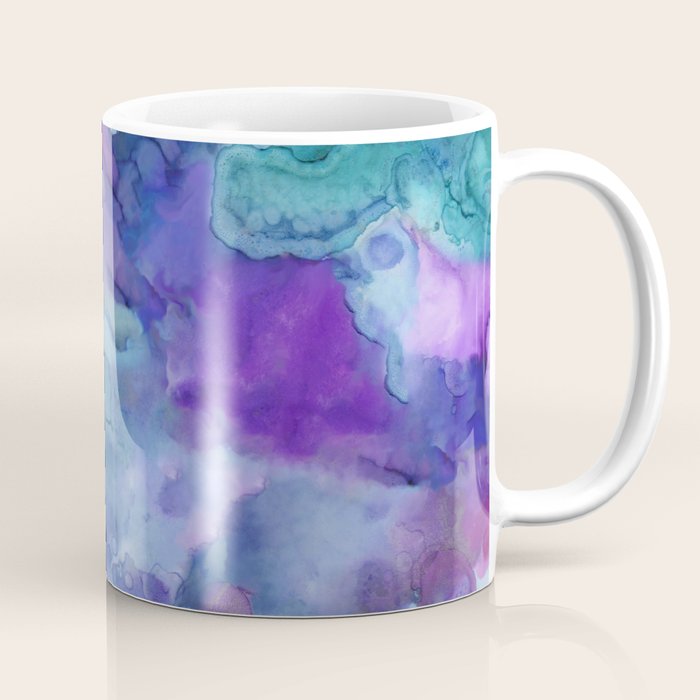 Abstract Colorful Purple Watercolor Coffee Mug Gallery Image 1