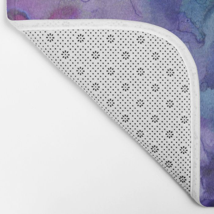 Abstract Colorful Purple Watercolor Bath Mat Gallery Image 2