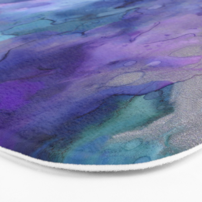 Abstract Colorful Purple Watercolor Bath Mat Gallery Image 3