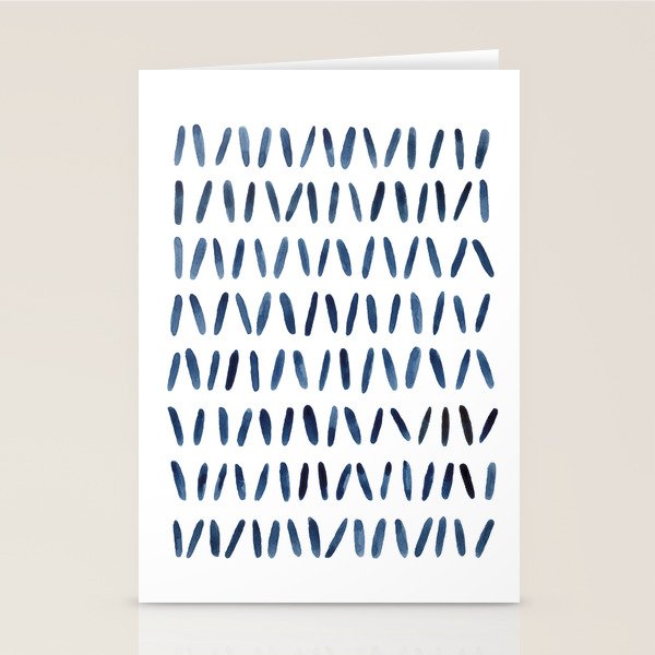 Strokes Pattern | Indigo Watercolor Painting Stationery Card Gallery Image 2