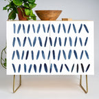Strokes Pattern | Indigo Watercolor Painting Credenza Gallery Image 1