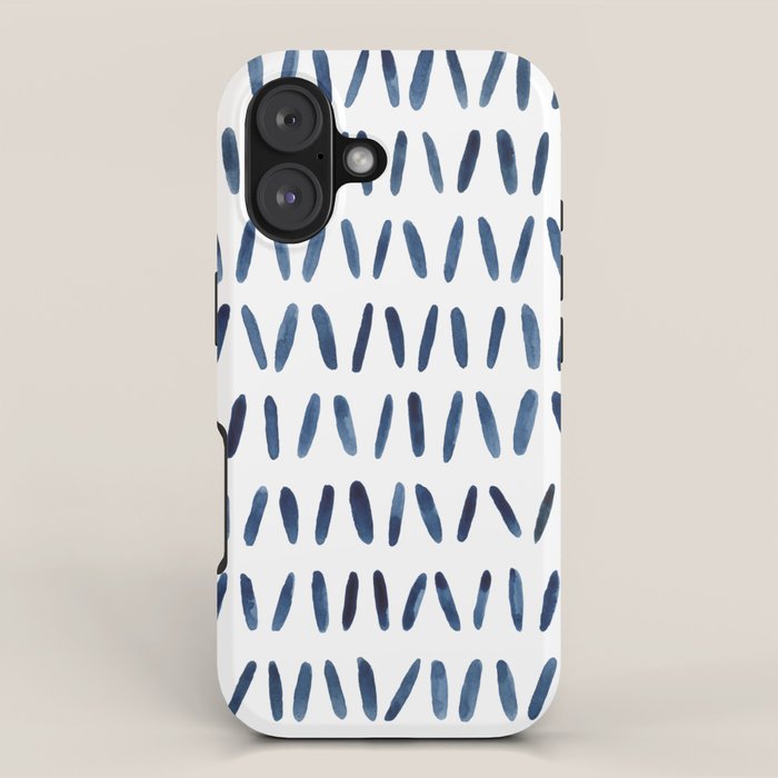 Strokes Pattern | Indigo Watercolor Painting iPhone Case Gallery Image 1