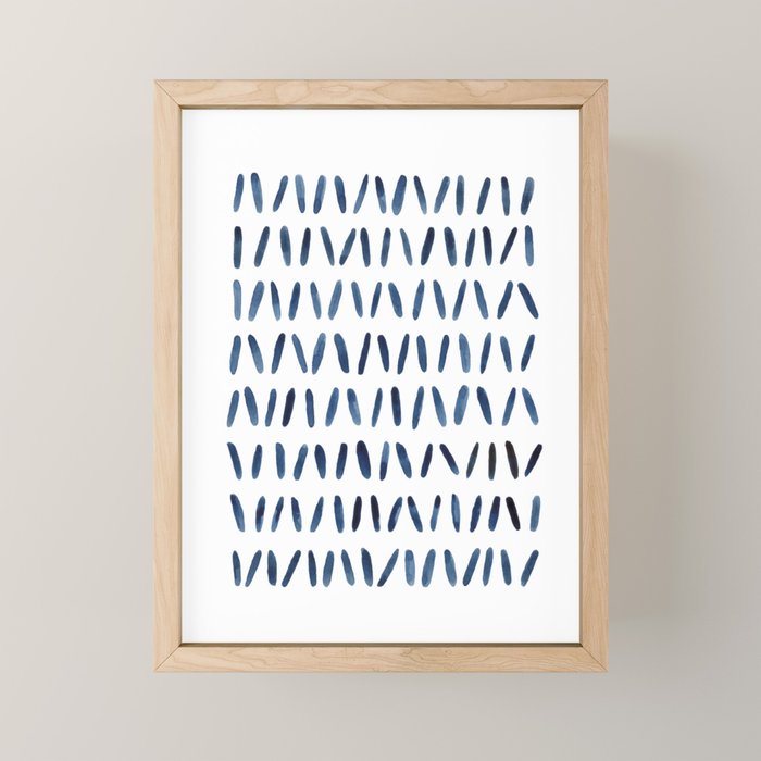 Strokes Pattern | Indigo Watercolor Painting Mini Art Print Gallery Image 1