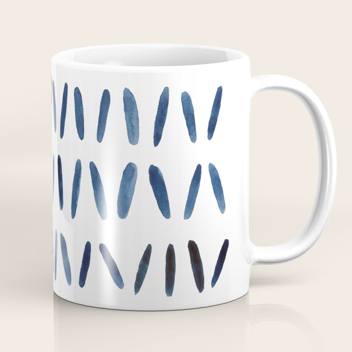 Strokes Pattern | Indigo Watercolor Painting Coffee Mug Gallery Image 1