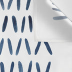 Strokes Pattern | Indigo Watercolor Painting Wall Tapestry Gallery Image 3