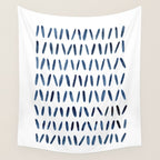 Strokes Pattern | Indigo Watercolor Painting Wall Tapestry Gallery Image 4