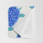 Sea Turtle - Blue Palette Throw Blanket Gallery Image 3