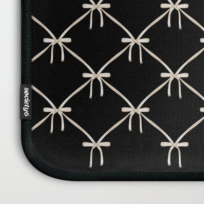 Bows & Ribbons Pattern XLVII Black and White Laptop Sleeve Gallery Image 3