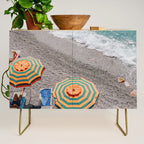 Monterosso Al Mare - Italy Europe Travel Photography - Summer Holiday Beach Umbrella Photo Art Print - Coastal Getaway Credenza Gallery Image 1