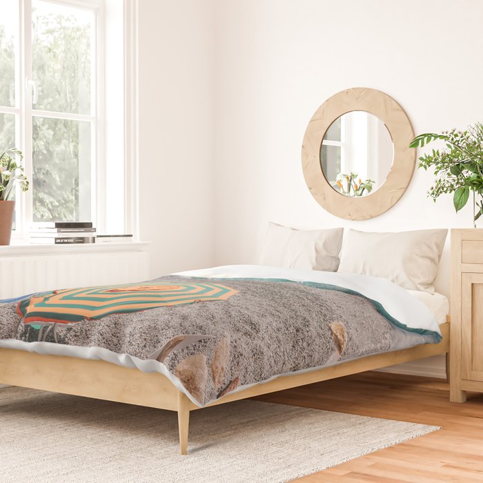 Monterosso Al Mare - Italy Europe Travel Photography - Summer Holiday Beach Umbrella Photo Art Print - Coastal Getaway Duvet Cover Gallery Image 2