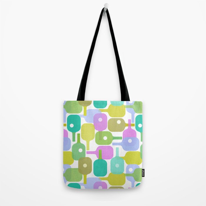 Mid Century Abstract Pickleball Shapes Tote Bag Gallery Image 2