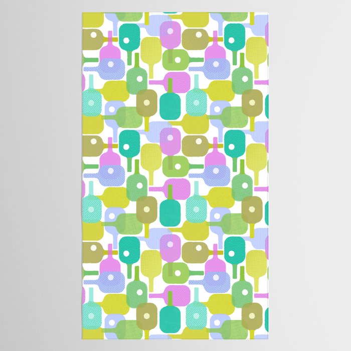 Mid Century Abstract Pickleball Shapes Tablecloth Gallery Image 2