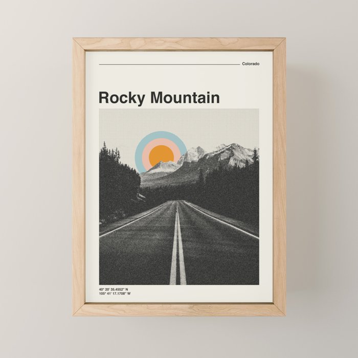 Rocky Mountain National Park Retro Print Mini Art Print Gallery Image 1