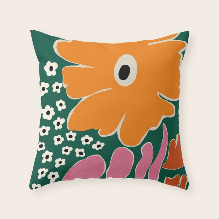 Vibrant bold tropical  Throw Pillow Gallery Image 1