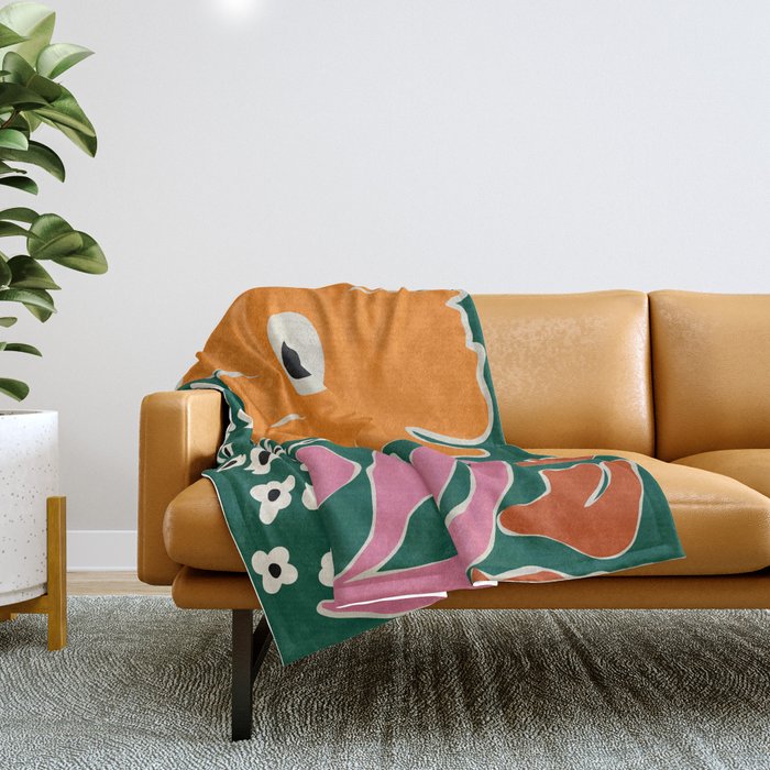 Vibrant bold tropical  Throw Blanket Gallery Image 1