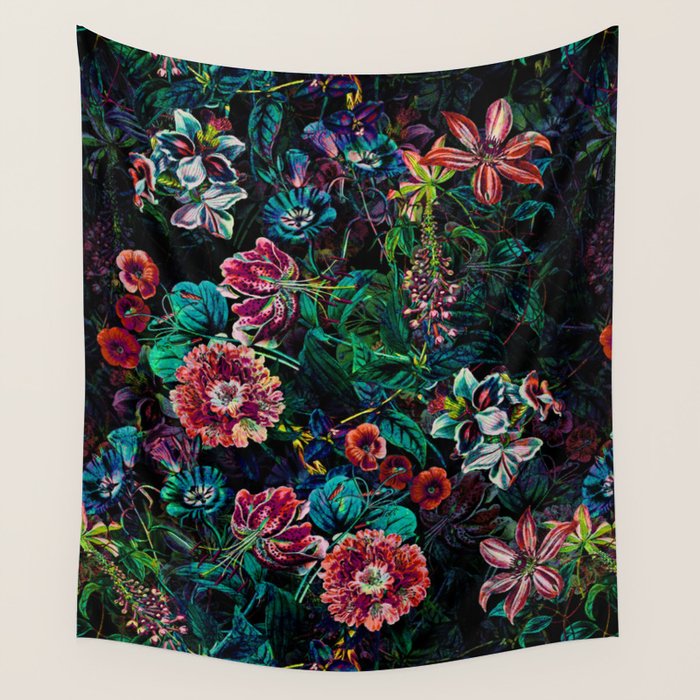 EXOTIC GARDEN - NIGHT IX Wall Tapestry Gallery Image 4