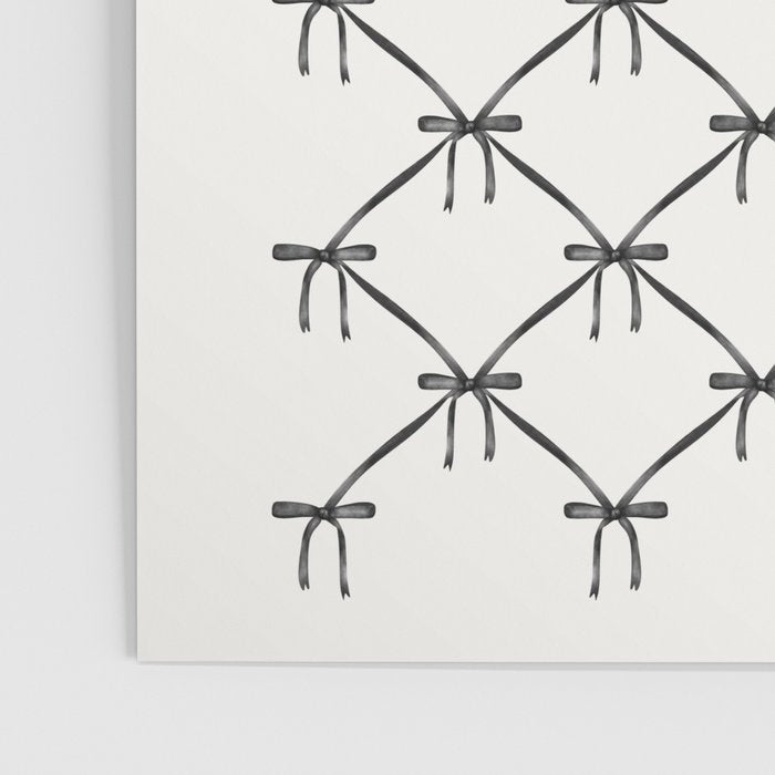 Bows & Ribbons Pattern IV Black and White Poster Gallery Image 3