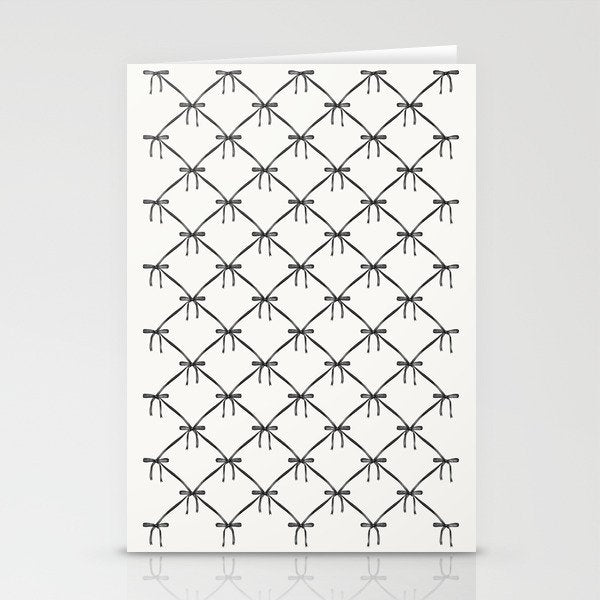 Bows & Ribbons Pattern IV Black and White Stationery Card Gallery Image 2
