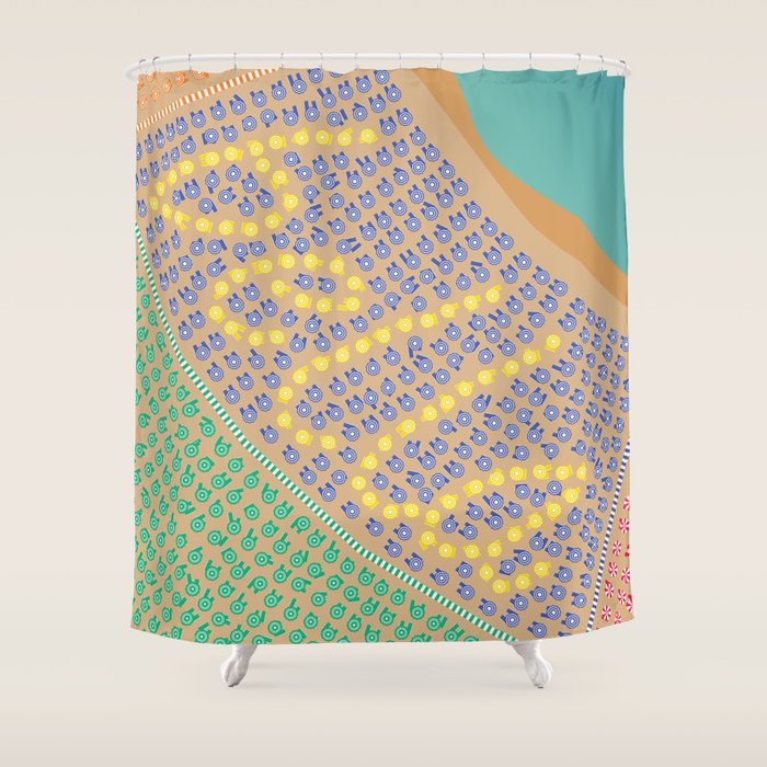 Bella / Beautiful Italy Beach Umbrellas - Aerial Italian Shower Curtain Gallery Image 1