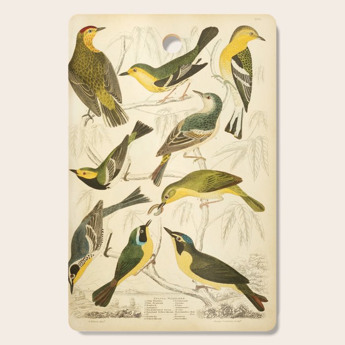 Warblers from The Edinburgh Journal, 1835 (benefitting The Nature Conservancy) Cutting Board Gallery Image 1