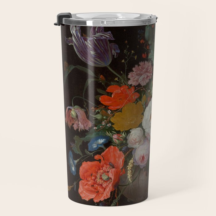 Still Life with Flowers and a Watch (c. 1660 - c. 1679)  Travel Mug Gallery Image 3