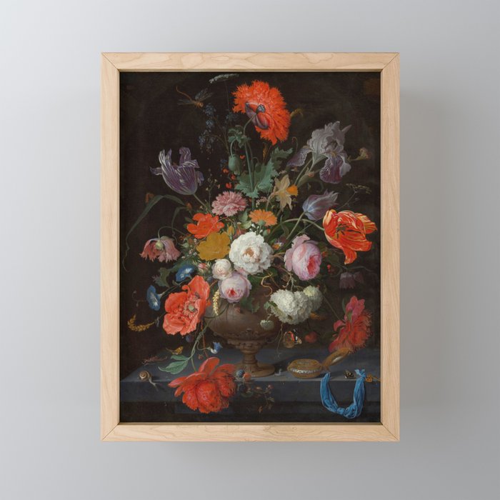 Still Life with Flowers and a Watch (c. 1660 - c. 1679)  Mini Art Print Gallery Image 1
