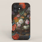 Still Life with Flowers and a Watch (c. 1660 - c. 1679)  iPhone Case Gallery Image 1