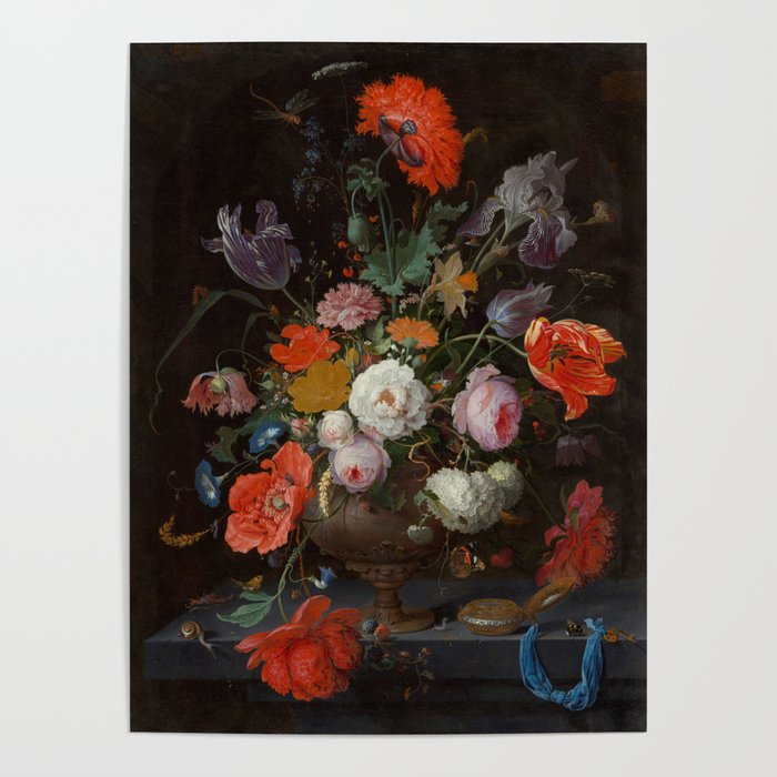 Still Life with Flowers and a Watch (c. 1660 - c. 1679)  Poster Gallery Image 1