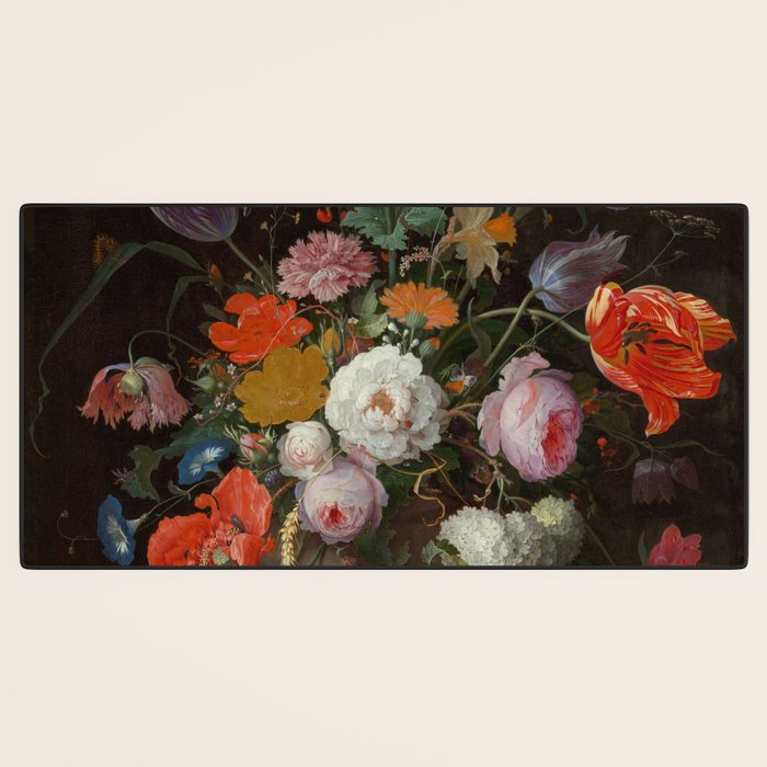 Still Life with Flowers and a Watch (c. 1660 - c. 1679)  Desk Mat Gallery Image 3