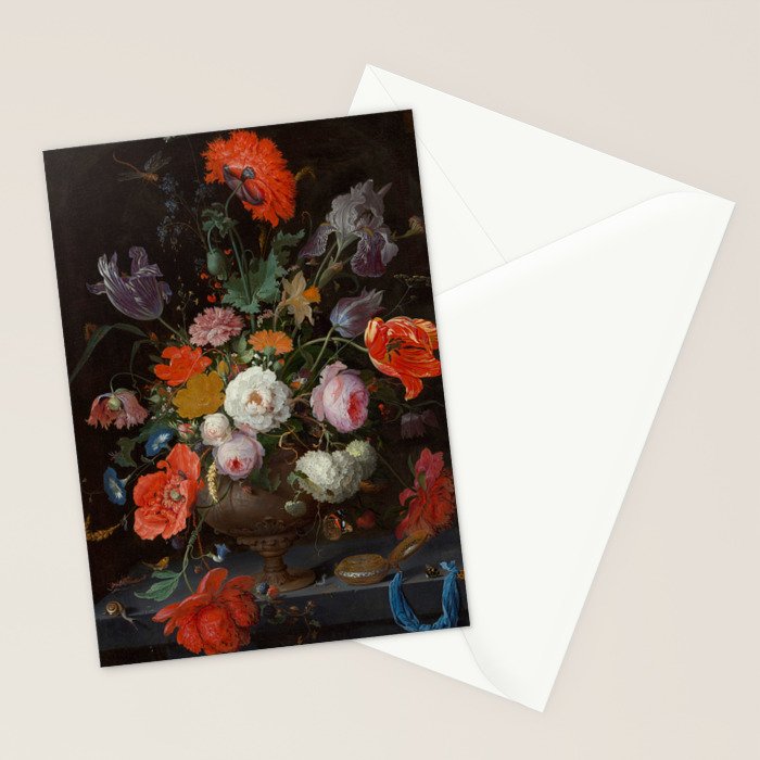 Still Life with Flowers and a Watch (c. 1660 - c. 1679)  Stationery Card Gallery Image 2