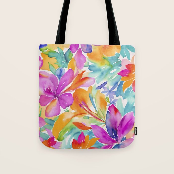 Fragments Of Botanical Memory Multicolor Flowers Tote Bag Gallery Image 1