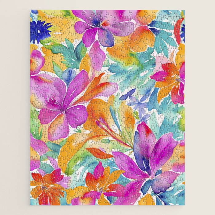 Fragments Of Botanical Memory Multicolor Flowers Jigsaw Puzzle Gallery Image 1