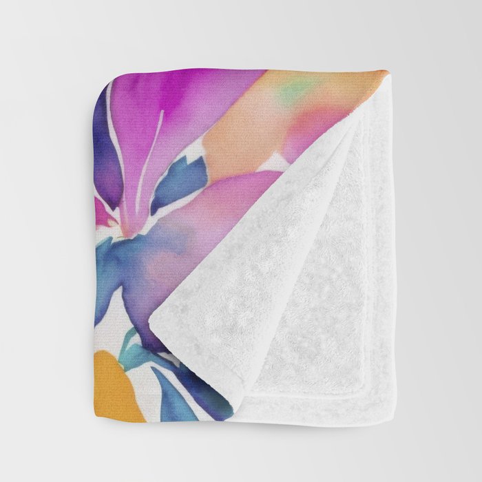 Fragments Of Botanical Memory Multicolor Flowers Throw Blanket Gallery Image 3