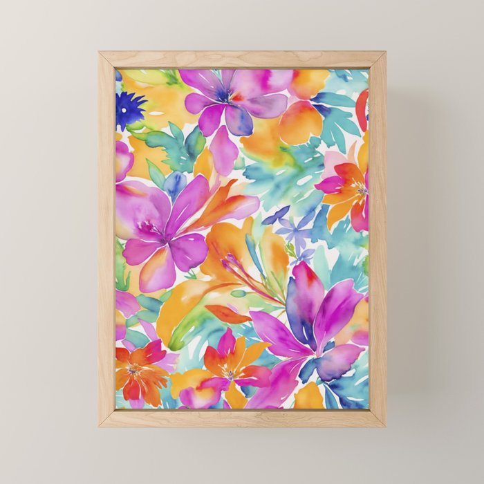 Fragments Of Botanical Memory Multicolor Flowers Mini Art Print Gallery Image 1