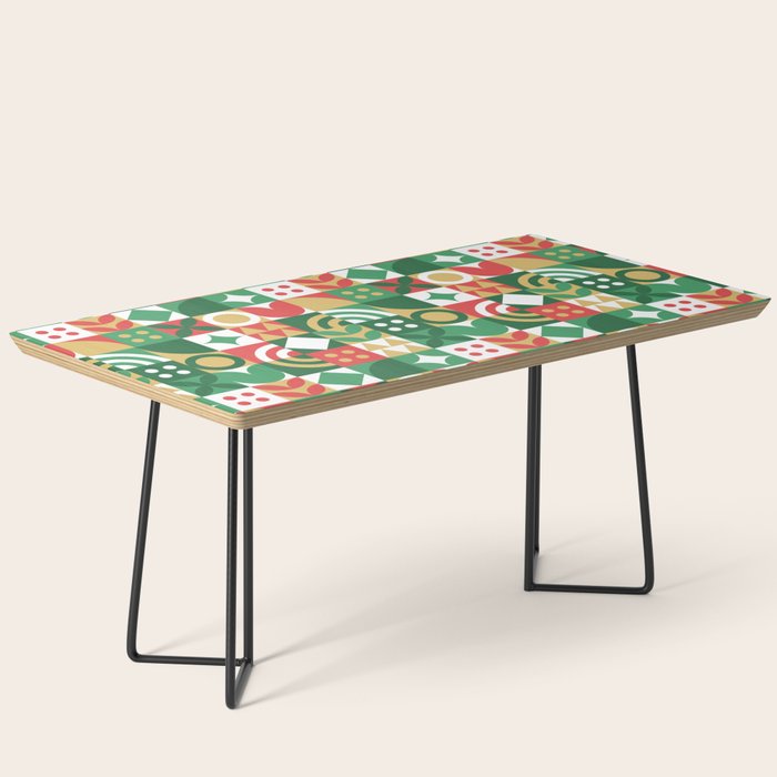 Geometric christmas holiday mosaic pattern Coffee Table Gallery Image 1