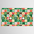 Geometric christmas holiday mosaic pattern Tablecloth Gallery Image 2