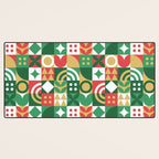 Geometric christmas holiday mosaic pattern Desk Mat Gallery Image 3
